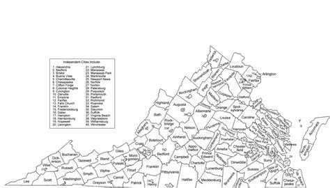 Printable Map Of Virginia Counties