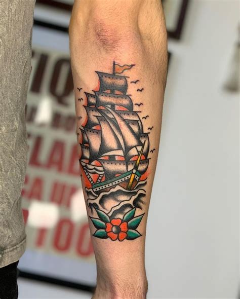 Ship Tattoo, pirate ship tattoo, viking ship tattoo, traditional ship ...