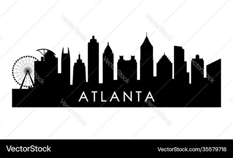 Atlanta georgia skyline silhouette Royalty Free Vector Image