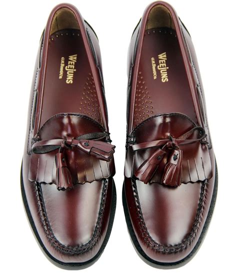 BASS WEEJUNS Layton Retro Mod Wine Tassel Fringe Loafer Shoes | Dress shoes men, Loafers men ...