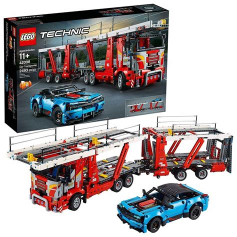 LEGO Technic Car Transporter 42098 Toy Truck and Trailer Building Set with Blue Car, Best ...