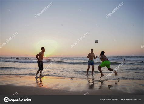 Palestinians Play Sands Beach Sunset Gaza September 2022 Gaza Palestine – Stock Editorial Photo ...