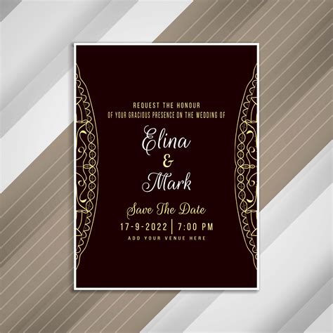 Abstract beautiful wedding invitation card design 254814 Vector Art at ...