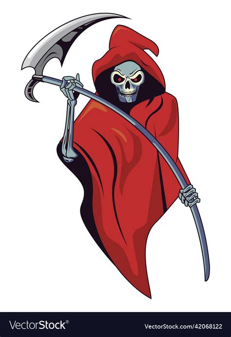 Red grim reaper creature Royalty Free Vector Image