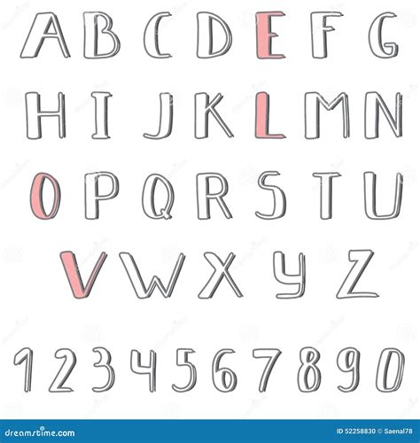 Hand Drawn Cute Alphabet. Comic Cartoon Font Stock Vector - Image: 52258830