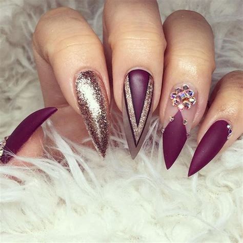 Stiletto Nail Designs: 24 Cute Stiletto Acrylic Nails Ideas - LadyLife