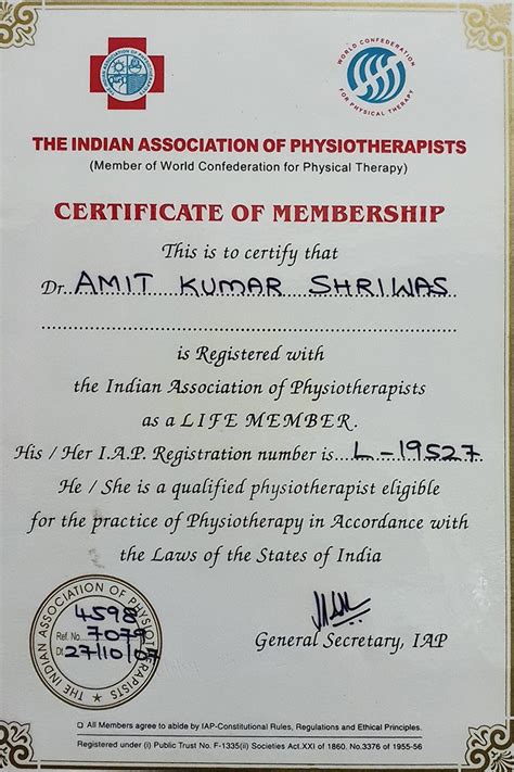 Our Achievement and Certification - Physiotherapy Clinic In Mumbai