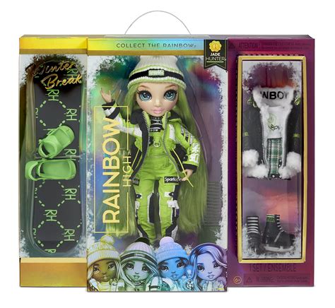 Buy Rainbow High Winter Break Jade Hunter – Green Fashion Doll And Playset With 2 Designer ...