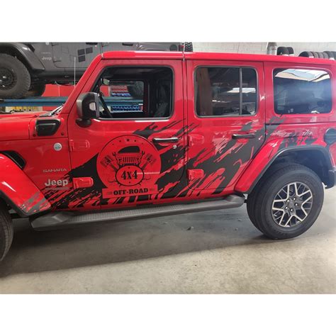 Adhesive Splash decals for the side of 3-door Jeep Wrangler