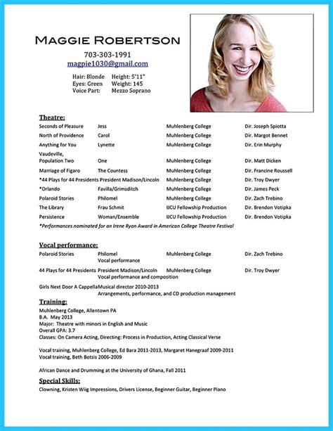 48+ Acting resume sample for beginners That You Can Imitate