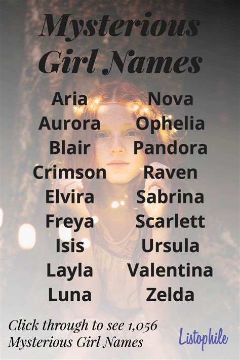 1 056 mysterious girl names – Artofit