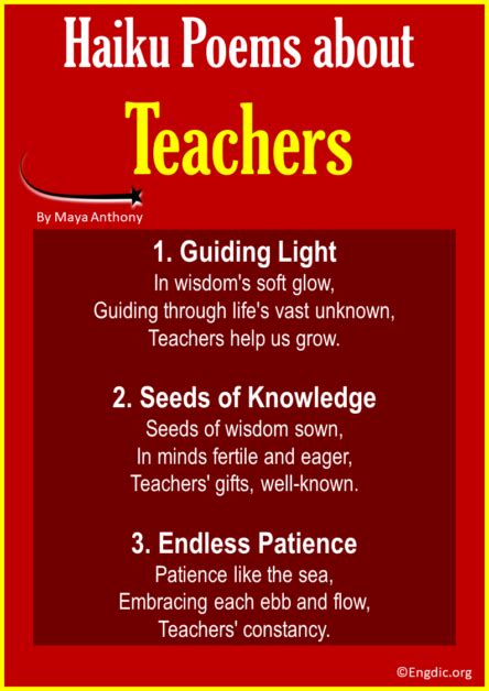 10 Best Haiku Poems about Teachers - EngDic