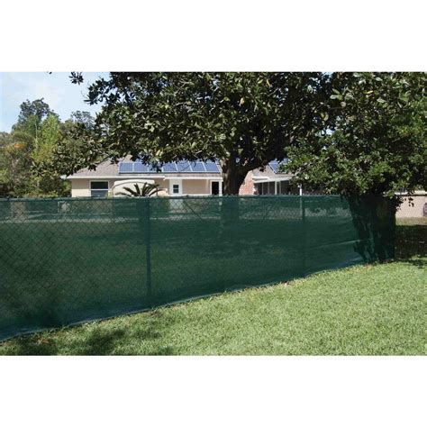 92 in. x 50 ft. Green Mesh Fabric Privacy Fence Screen with Integrated Button Hole TKM140730E ...