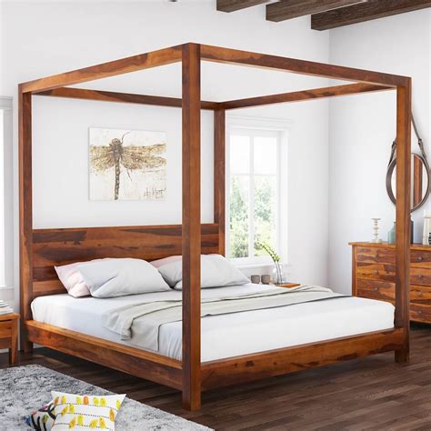 Canopy Bed Natural Wood at Laura Berg blog