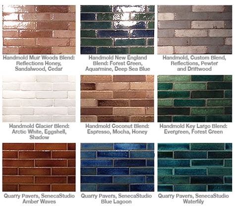 brick color list | Seneca Tiles