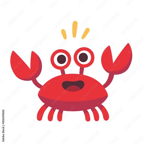 Cute cartoon crab Stock Vector | Adobe Stock