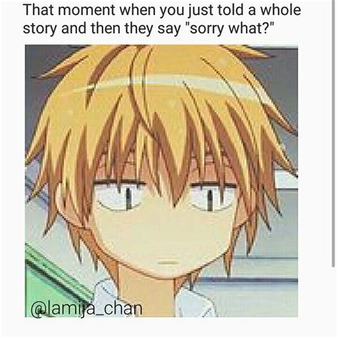 an anime character is looking at the camera and saying, that moment ...