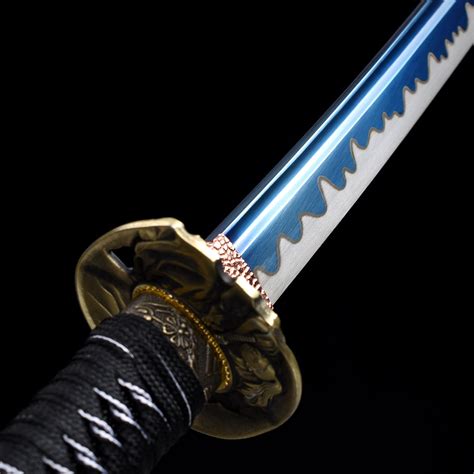 Blue Blade Katana | Handmade Japanese Samurai Sword Full Tang With Blue ...