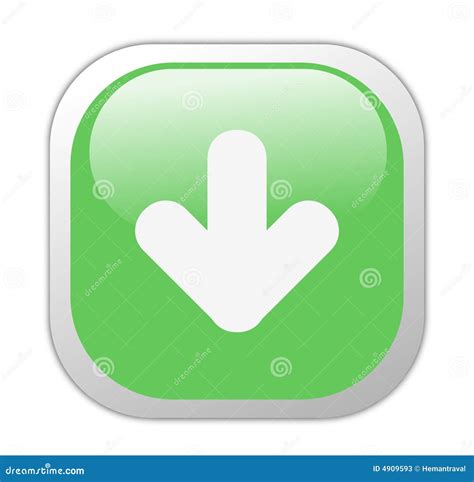 Glassy Green Square Download Icon Stock Photos - Image: 4909593