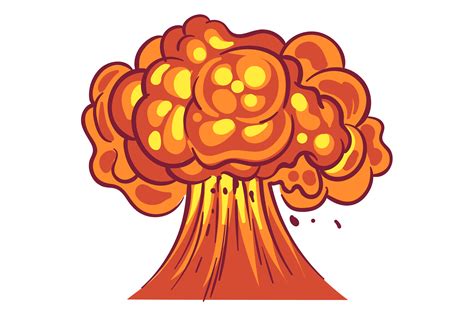 Atomic Bomb Explosion. Cartoon Fire Blas Graphic by yummybuum · Creative Fabrica