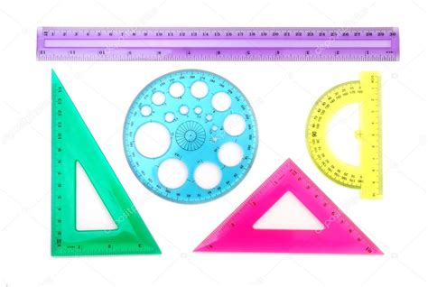 Clear Plastic Ruler and Shapes — Stock Photo © jerryb7 #7448518