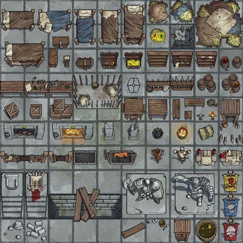 A collection of 70+ scatter assets for dungeon maps, made primarily for ...