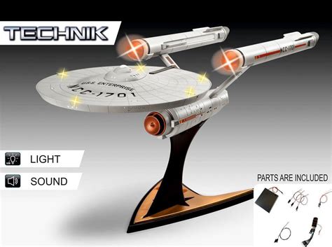 U.S.S. Enterprise NCC-1701 Model Kit 1/600 with Sound & Light Up, Star ...