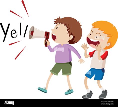 Two boys with the speaker yelling Stock Vector Image & Art - Alamy