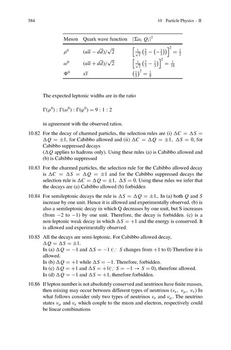 Modern Physics Notes (55) - 584 10 Particle Physics – II Meson Quark wave function |Σai Qi | 2 ρ ...