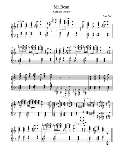 Mr.Bean Cartoon Theme Sheet music for Piano (Solo) | Musescore.com