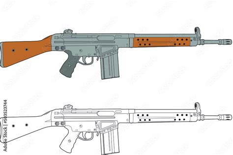 Two variants of the vector image of the German assault rifle of the ...