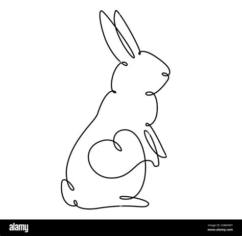 Rabbit line drawing hi-res stock photography and images - Alamy