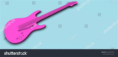 Pink Electric Guitar On Blue Background Stock Illustration 1929343265 | Shutterstock