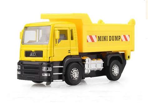 Yellow Kids Mini Scale Pull-Back Diecast Dump Truck Toy [TG01T005] : EZTRUCKTOYS.COM