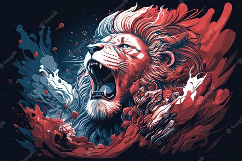 Premium Photo | Poster of lion roaring abstract poster of a dangerous and powerful roaring male ...