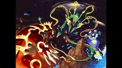 Mega Rayquaza, Primal Groudon and Primal Kyogre vs The creation Trio ...