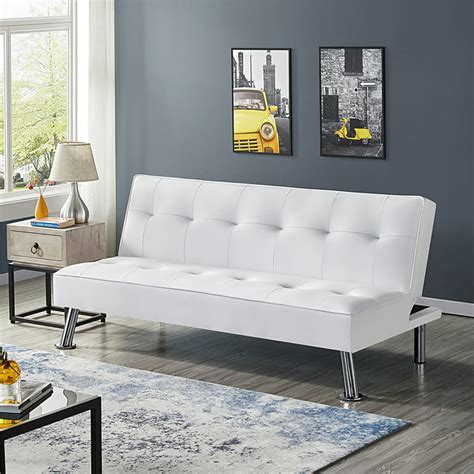 Modern White Leather Sofa Bed | Baci Living Room