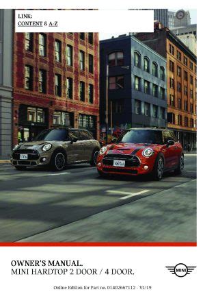 🥇 2020 Mini Cooper Owner's Manual in PDF!