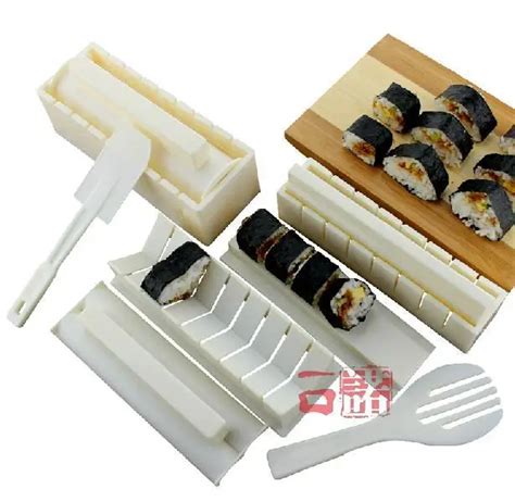 10 Pieces Sushi Set Styling Sushi Tools in Sushi Maker Machine Creative Kitchen Accessories Mold ...