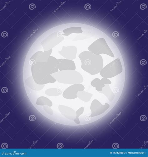 Cartoon Moon in the Night Sky Stock Vector - Illustration of full ...