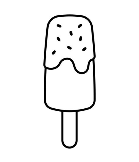 Popsicle Ice Cream Line Icon Logo Clipart Vector Illustration Ice Cream Clipart, Popcicle, Logo ...