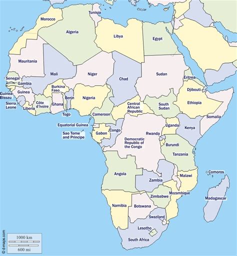 Countries of Africa (list and map; 2024) - Learner trip