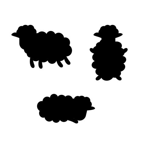 Set of silhouette sheep. Vector illustration 13319519 Vector Art at ...