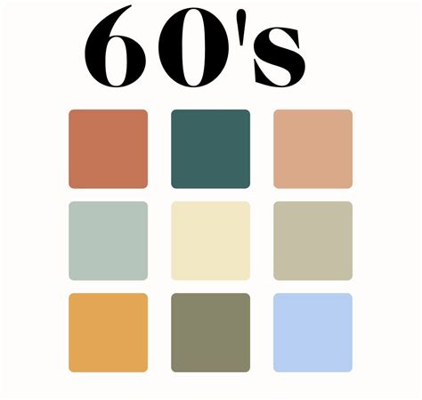 60's color palette | Color palette, Color schemes colour palettes, Color palette design