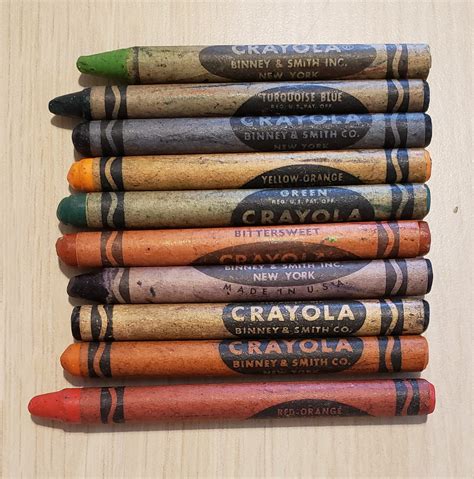 10 Vintage Crayola Crayons Mid-century Crayons Crayola Collector Old Crayons Crayon Lot 1950s - Etsy