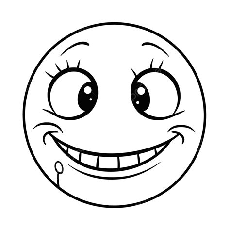 Free Printable Happy Face Coloring Pages Outline Sketch Drawing Vector, Creepy Smile Drawing ...