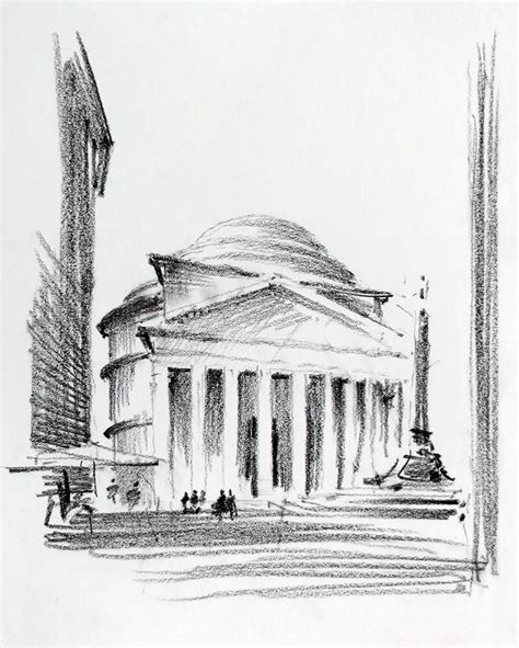 Roman Pantheon Drawing : Architecture Pantheon Rome Ancient Roman Agrippa Roma Panteon Drawing ...