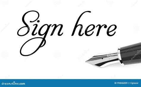 Pen Sign Here Signature Line Contract Agreement Stock Photography | CartoonDealer.com #56871014