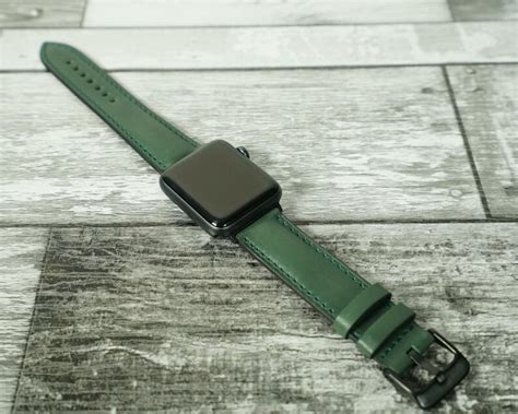 Dark Green Leather Apple Watch Band 38mm, apple Watch 4/5/6/7/8 40/41leather Watch Soft Band ...