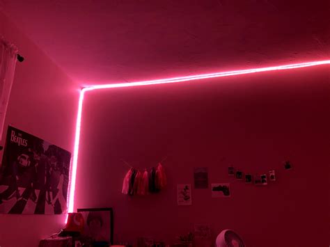 Red Led Lights Background Room - Folkscifi